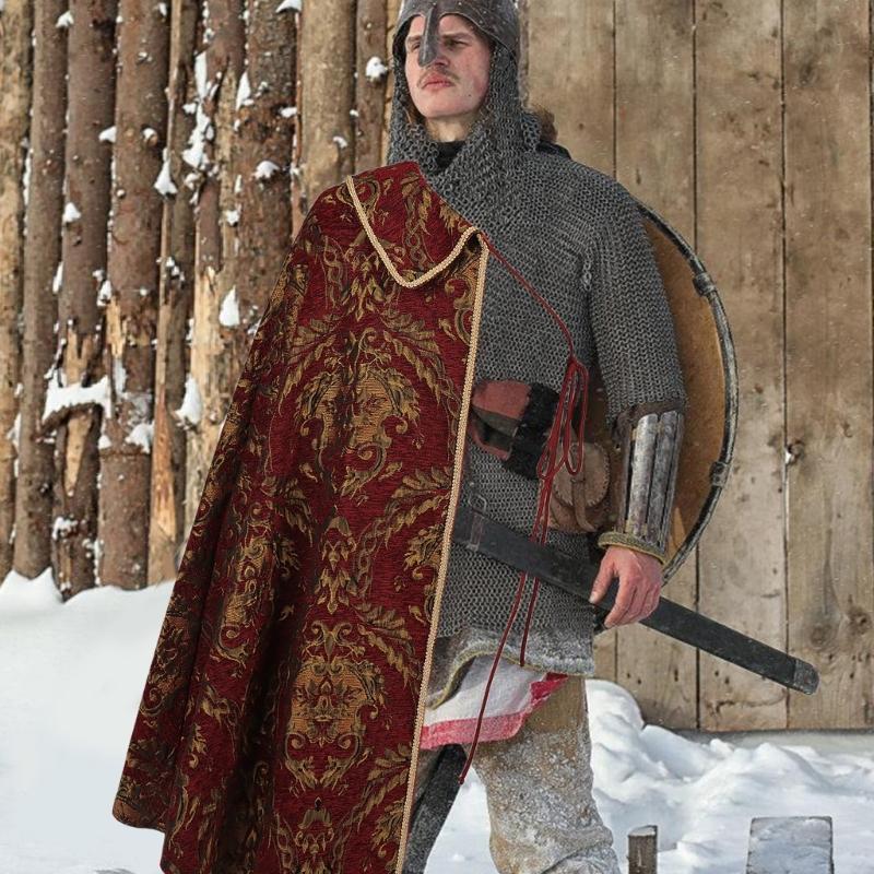 Medieval Renaissances Half Shoulder Cloak Vintage Style Costume Cape With Detachable Strap For Themed Parties Historical Reenactment