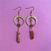 Bohemian Moon And Star Quartz Earrings With Electroplated Alloy For Fashion Jewelry