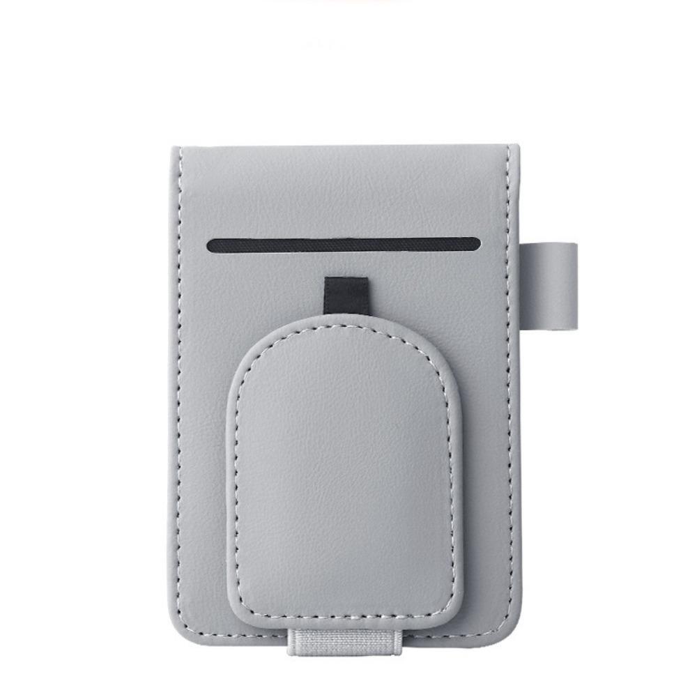 Pu Leather Magnetic Eyeglasses Clip Magnetic Clip Car Sunglasses Holder  Car Interior серый