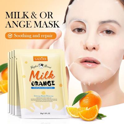 Feuchtigkeitsspendende Pflegemaske mit Milchorange