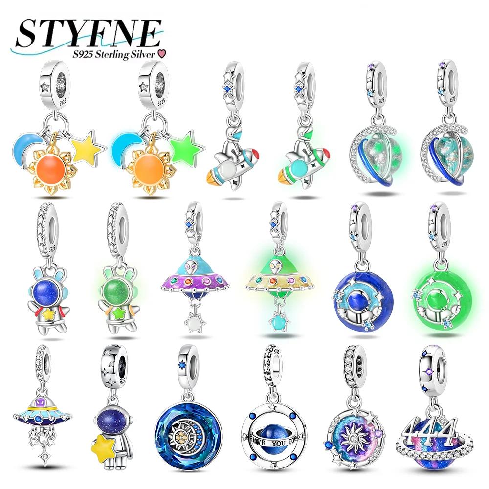 Charm Bead Charms Plata Originales Luminous Spaceship Bead Charms for Charm Bead Charms copper Bracelets Bead Charms Jewellery Making Womens Gift