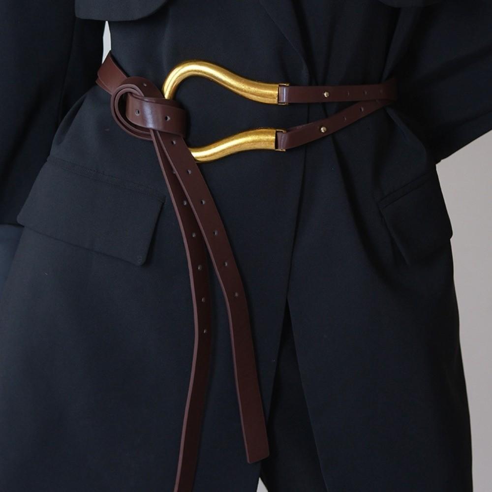 Vintage Decorative Buckle Belt Adjustable Lady's Knotted Belt Women's Waist Belt Daily Wear
