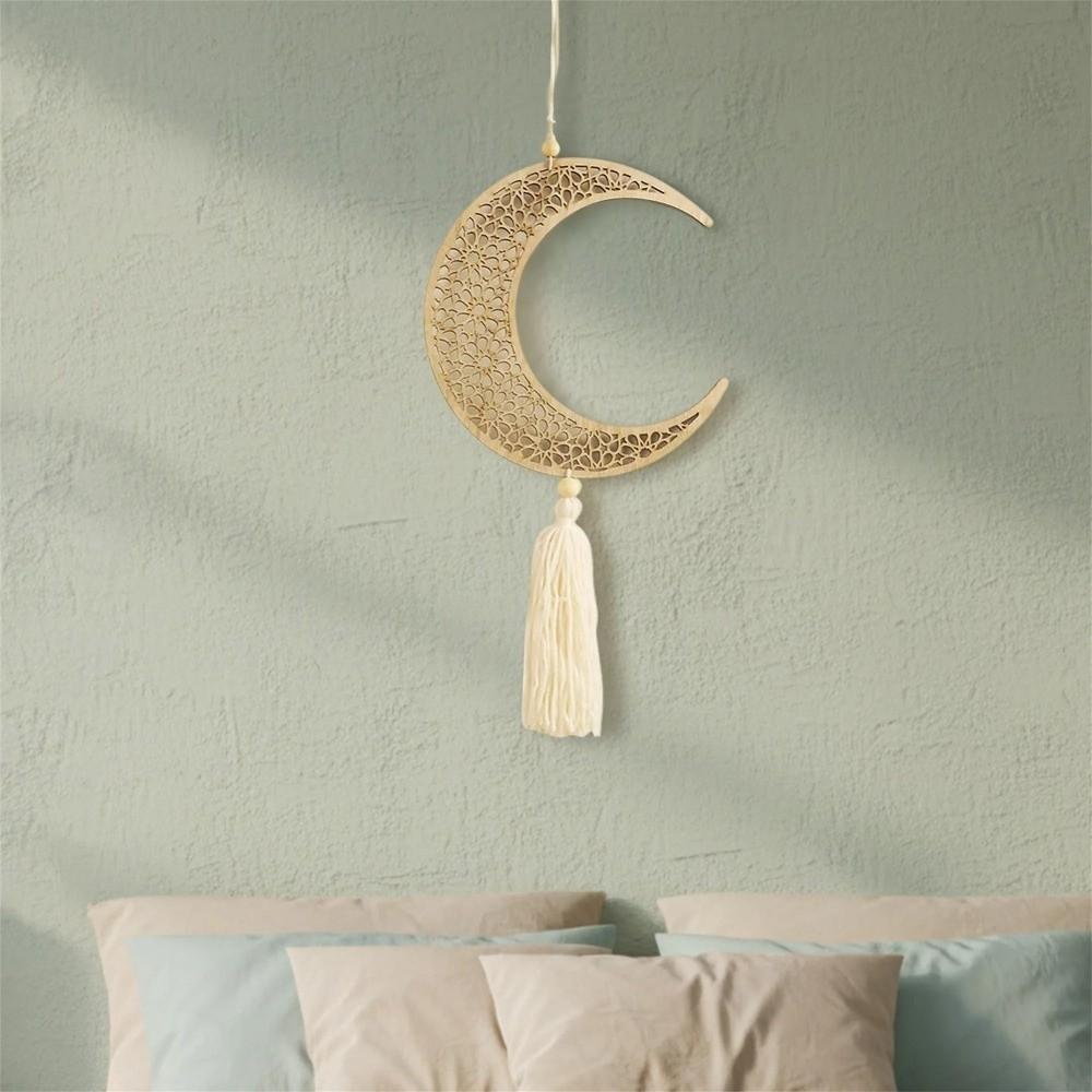 Traditional Ramadan Hanging Ornaments Hollowed-out Wooden Handicraft Pendant  Living Room