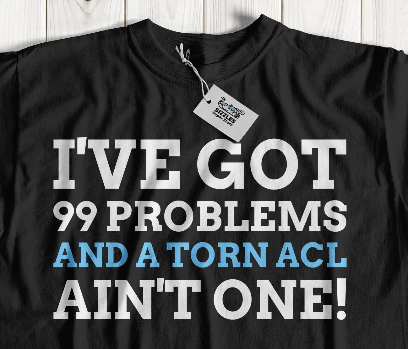 Unisex Funny ACL Tear Surgery T-Shirt & Torn ACL Arthroscopic Knee Operation Tee M