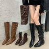 Inner heightened pointed detachable long western boots women's shoes spring and autumn but knee long boots knight boots