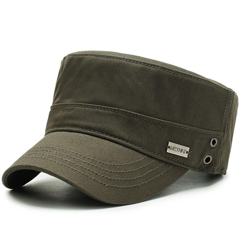 

Мужская корейская военная кепка : Дышащая, повседневная, унисекс плоская кепка на все времена года. Adjustable for 55-59cm Head Circumference