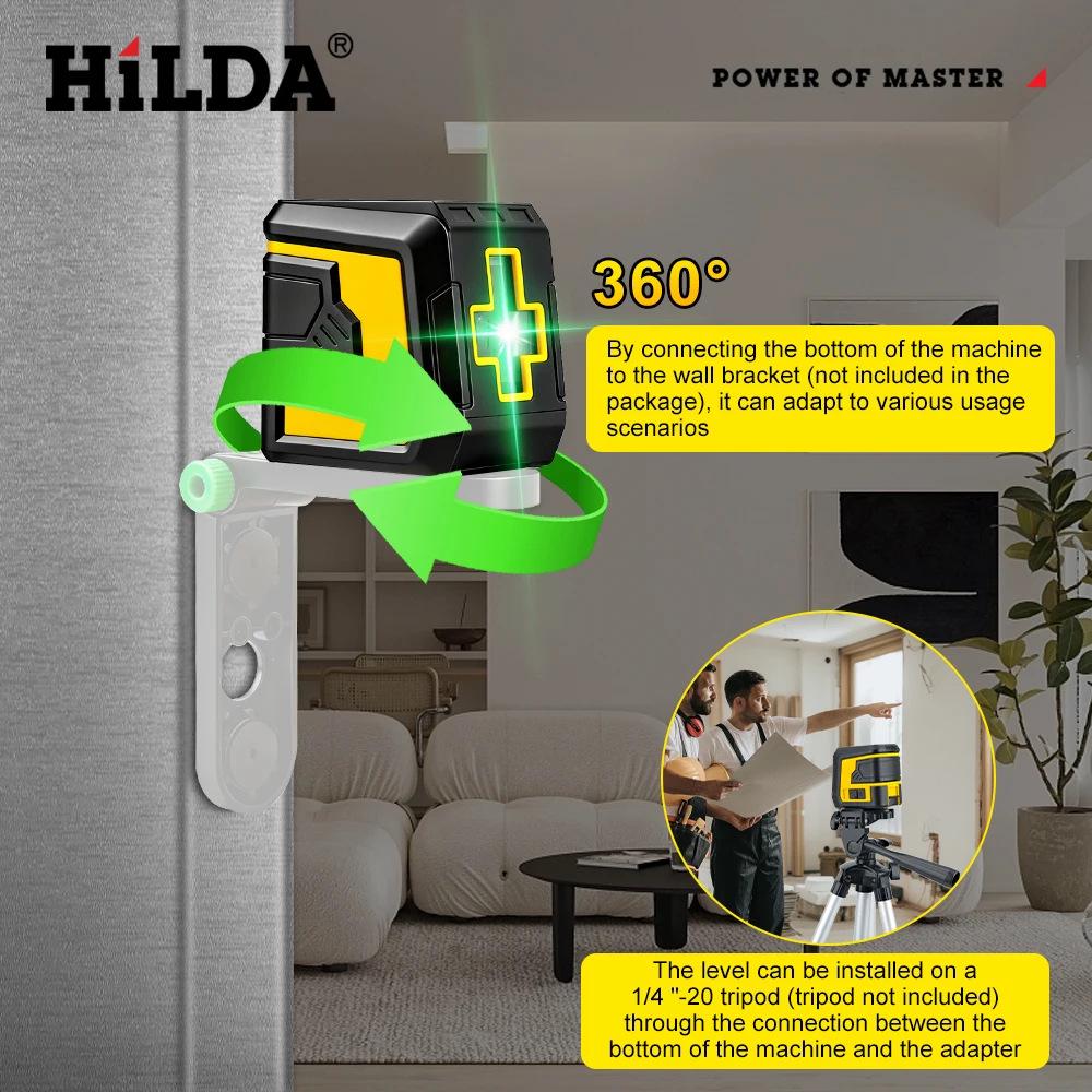 High-Precision 2-Line Laser Level: Portable Automatic Infrared Leveler for Outdoor Use