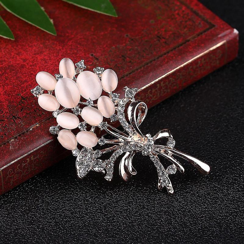 Brooch Female Rose Gold Wheat Ear Flower Corsage Elegant Suit Pin Accessories Classic Retro