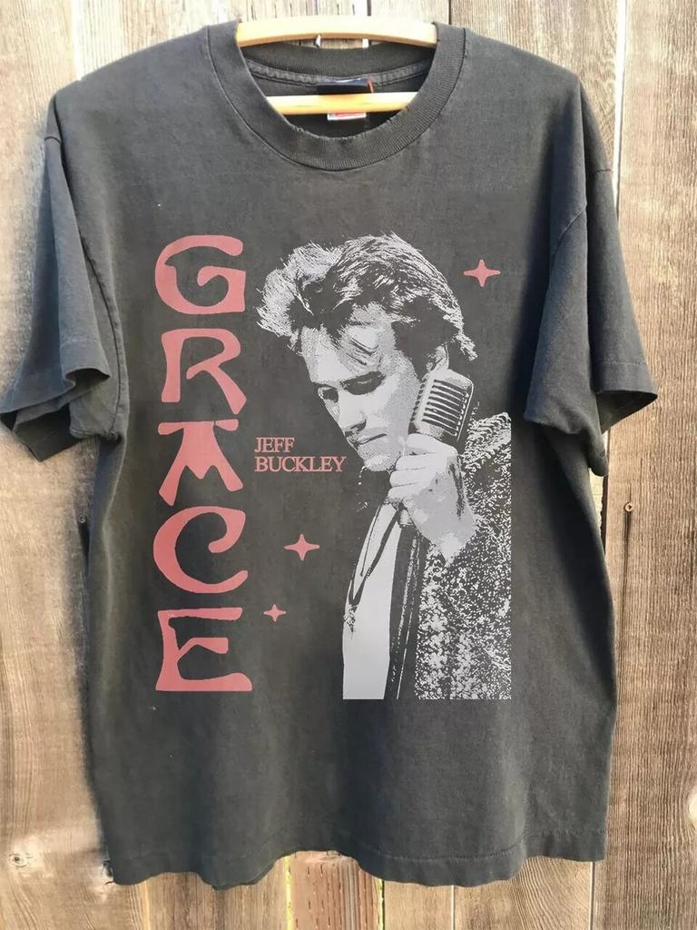T-shirt grafica Jeff Buckley Stile retrò Carbone Unisex Uomo Donna