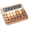 Ideamall 12-Digit Calculator, Stylish and Cute, with Large Round Buttons, Retro Design (Brown)