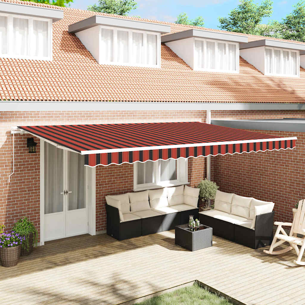 Retractable Awning Orange and Brown 500 X 300 X 165 Cm