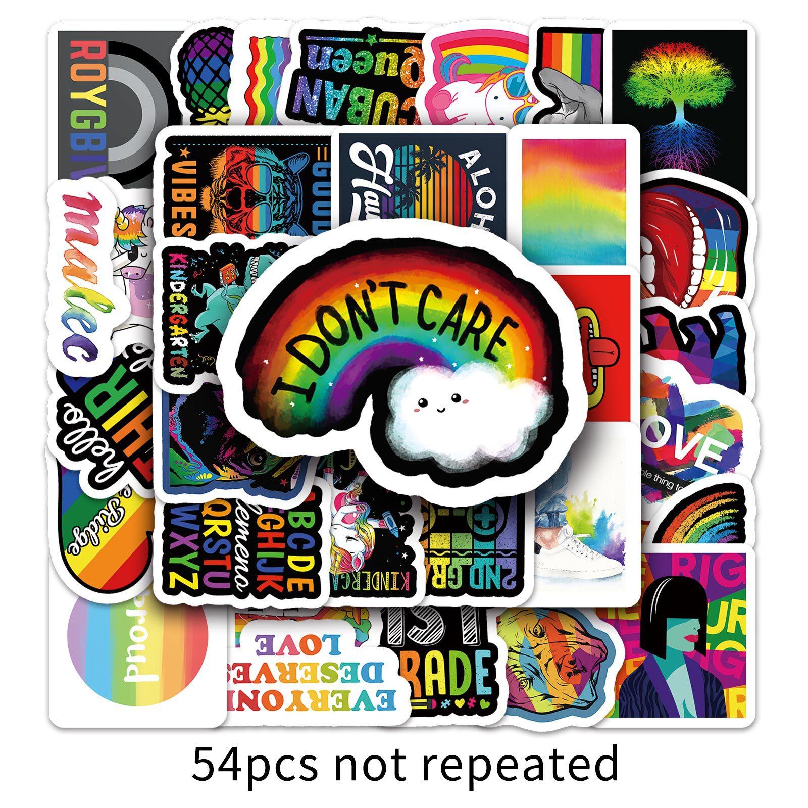 

54 Мультяшная Цветная Серия Маленький Свежий Креативный Чемодан Самокат Мотоцикл Мотоцикл Водонепроницаемые Персональные Наклейки