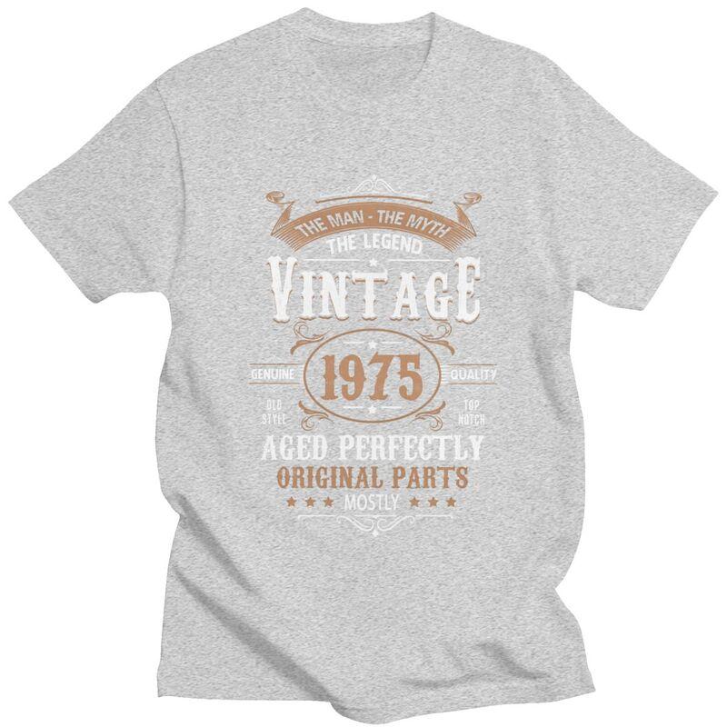 50th Birthday Vintage 1975 Man Myth Legend Tshirts Short Sleeves Leisure T Shirt Custom Years Tshirts Loose Fit 100 Cotton Tee