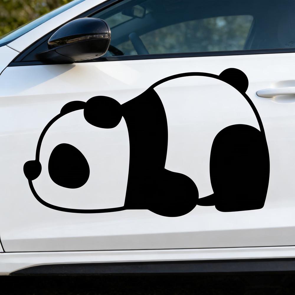 2pcs Cute Panda Vinyl Car Stickers Waterproof Decals for SUV RV Truck Travel Camping Creative Auto Decor Accessories