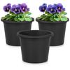 3x Svart Plast Trädgårdskruka för Växter, Blommor, Kryddor 14,5x11 cm