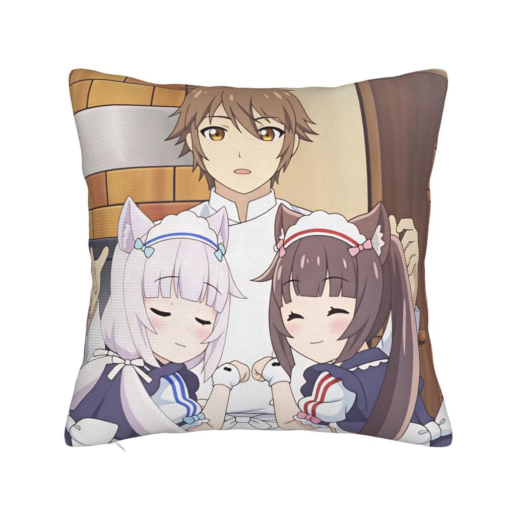 Pillow Cover NEKOPARA Graphic Cushion Cover Cute Funny Pillow Case For Sofa Home Decorative Pillowcases