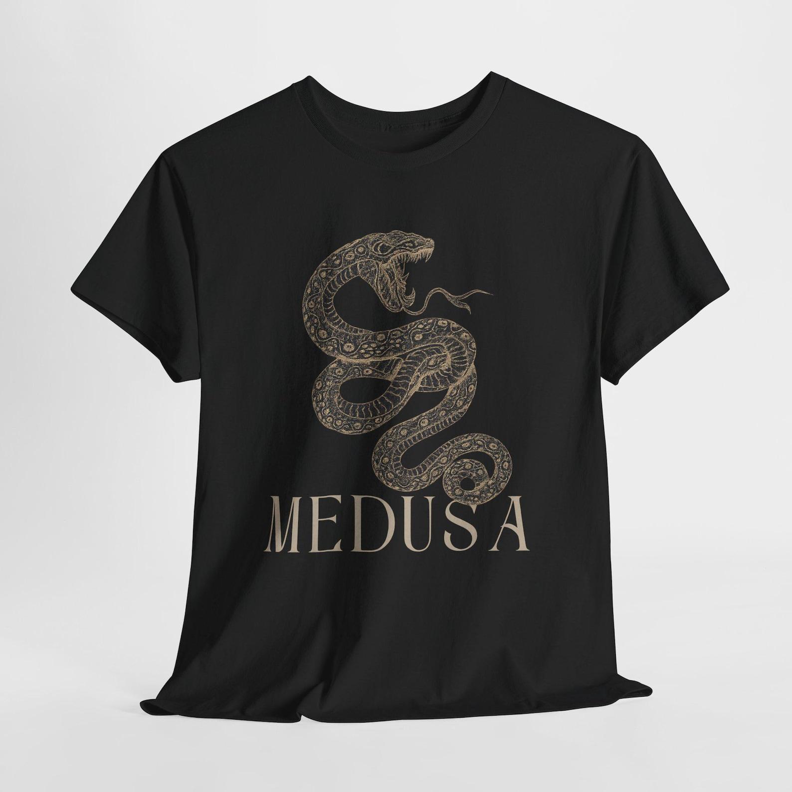 Medusa T-Shirt: Gothic Mythology Graphic Tee - Dark Feminine Art S