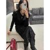 Winter Soft Slim Hollow-Out Knit Sweater with Bow Detail