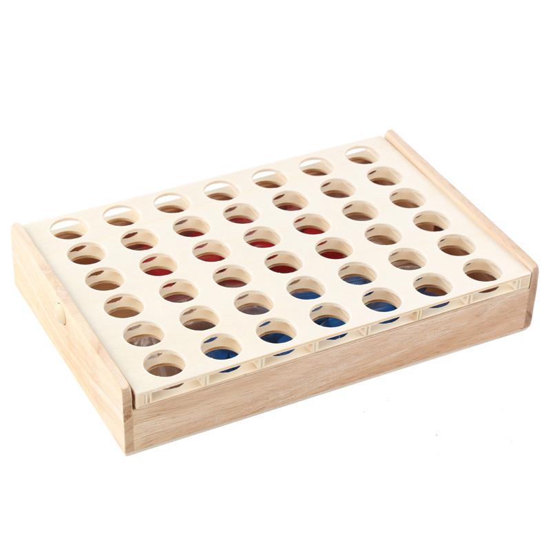 4 Wooden Chess Connected Line Game Board Children Puzzle Toy For Educational