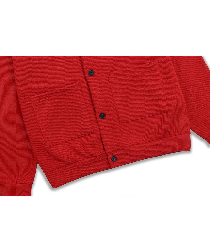 Bluff Knit Fleece Cardigan [Red]