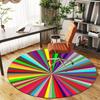 Vibrant Color Wheel Art Print PosterRound Non-Slip Chair Mat Chair Carpet for Office Rugs for Office Decor Gift For Valentine's Day Mother's Day Hallo
