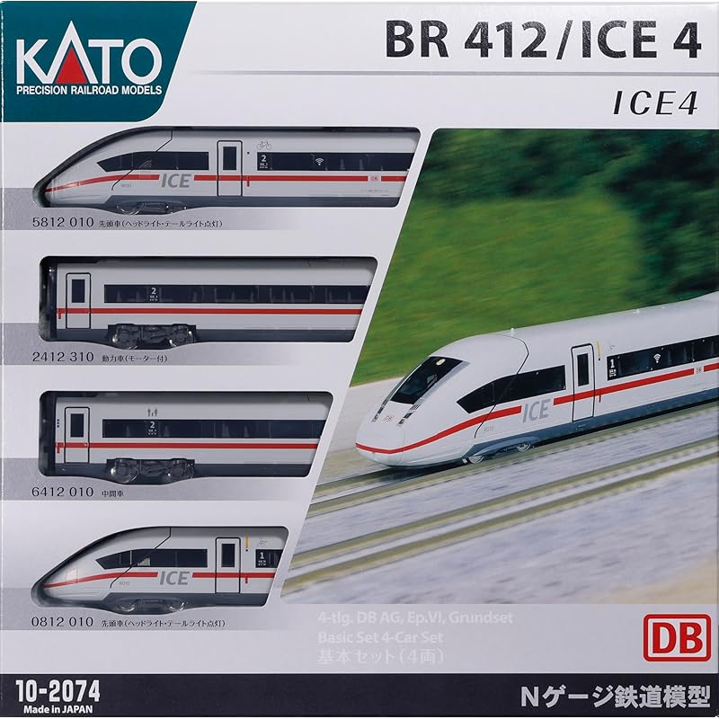 KATO N Gauge ICE4 Basic Set, 4-Car Model Train, 10-2074