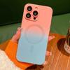 Luxury Magsafe Wireless Charge Matte Case For iPhone 15 14 13 12 11 16 17 Pro Max Plus Soft Magnetic Bumper Gradient Color Cover