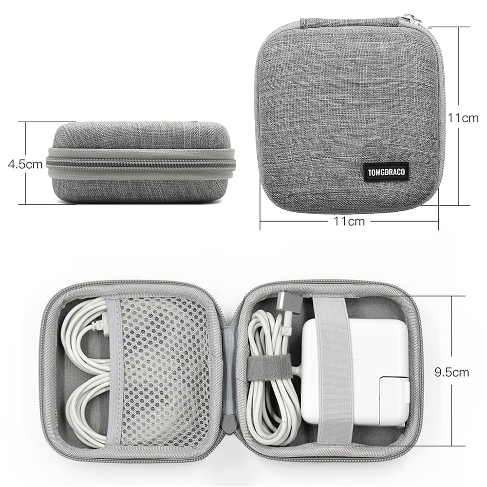 TOMGDRACO Storage Case for Macbook USB Storage Pouch Bag for Power Earphone Gadget Travel PC Accessory Small Mini EVA Hard for Travel and Business