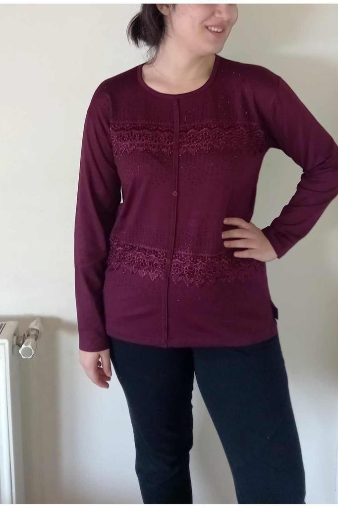 Women's Big Size Blouse Guipure Stone Trend Mother Blouse