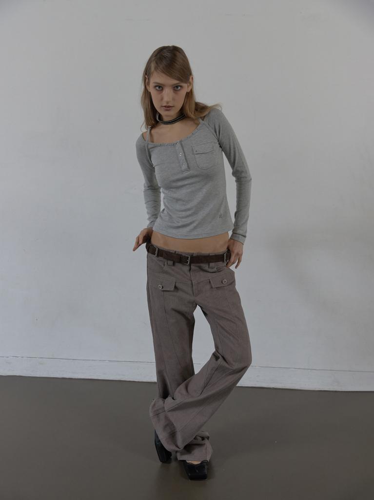 SETUP-EXE Sleeveless Layered Top / Melange Gray