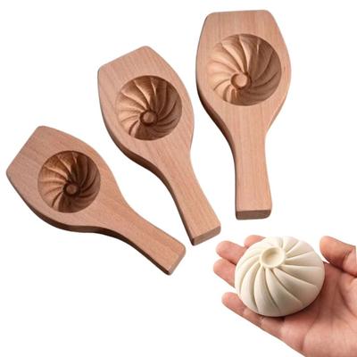 Massivholz Holz Baozi Form Manuell Antihaft Dampfbrötchen Form Vertiefung Leicht zu Reinigen Gedämpfte Gefüllte Brötchen Werkzeug Kekse