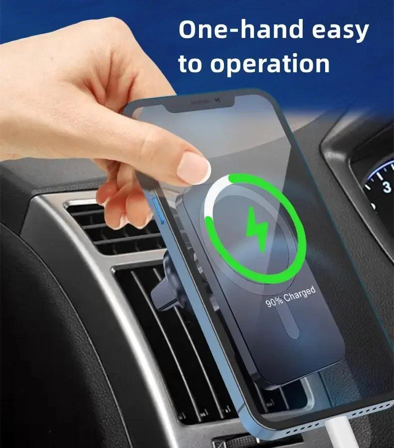 30W Magnetic Car Wireless Charger For iPhone 15 14 13 12 Pro Max Mini Car Phone Holder Stand Mount Fast Charging Adapter Station