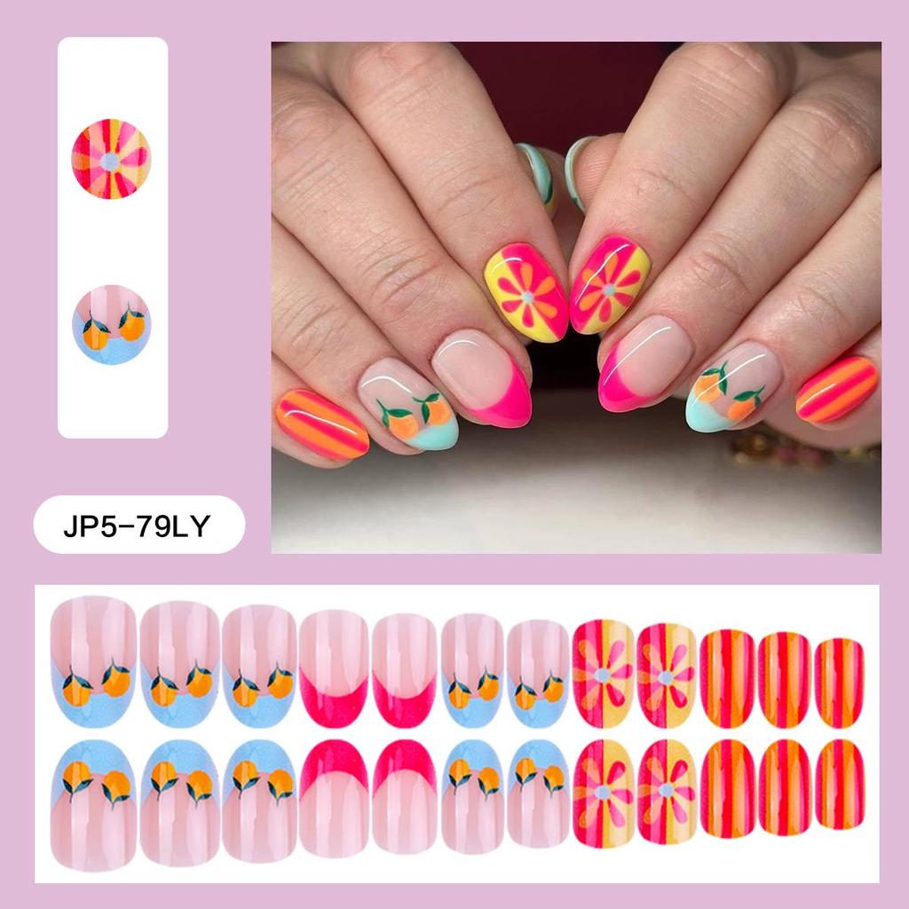 Pegatinas Desmontables para Uñas Estilo Europeo y Americano - Uñas Postizas Simples y Llevables