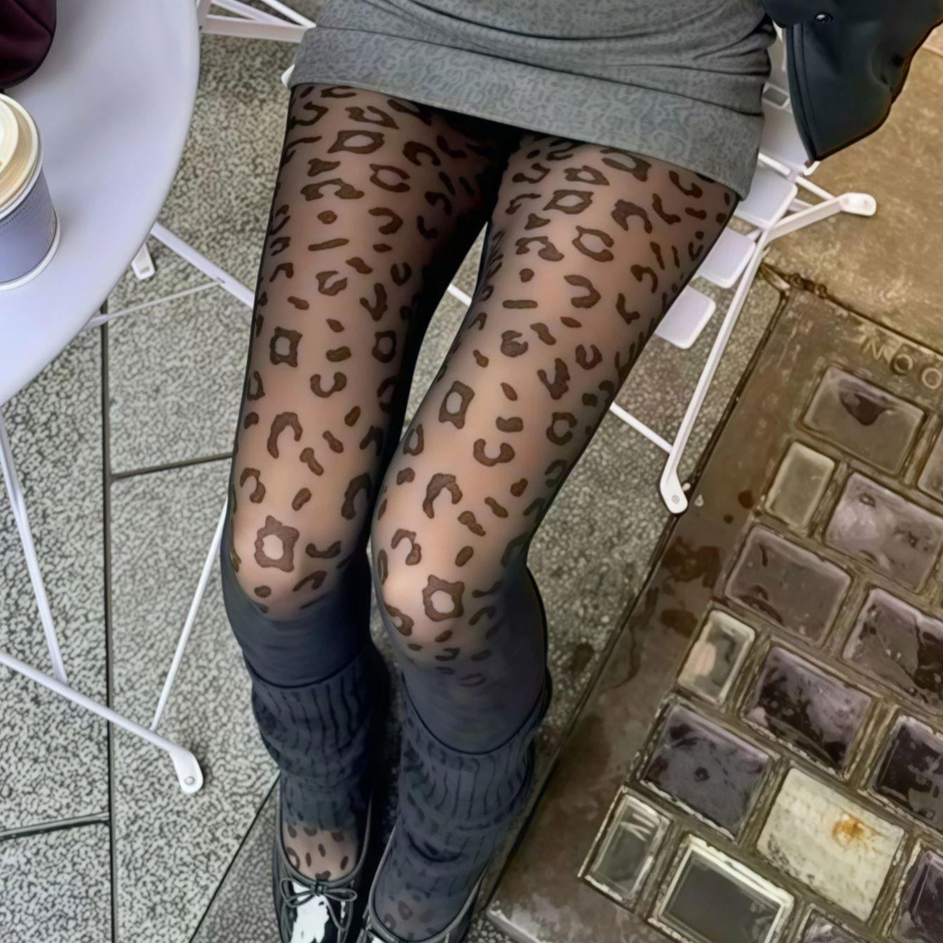 

Women‘S Leopard Print Pantyhose High-Stretch Snag-Resistant Tights Sexy Fashionable Hosiery For Date Night L