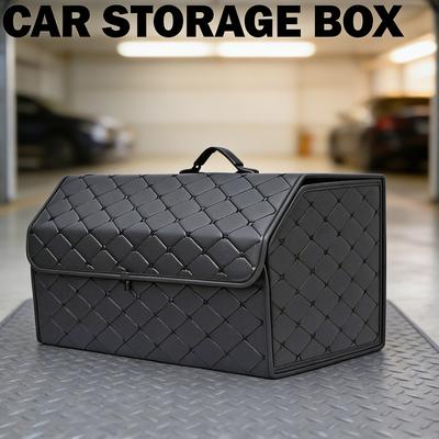 Car Trunk Organizer Box Large Capacity Auto Multiuse Tools Storage Bag Stowing Tidying Leather Folding For Emergency Storage Box