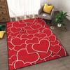 Czerwony Dywan z Nadrukiem Serca Miłości do Salonu Sypialni Nocnej Łazienki Mata Podłogowa Dywanik Mata pod Sofę Wystrój Domu Luksusowy Prezent