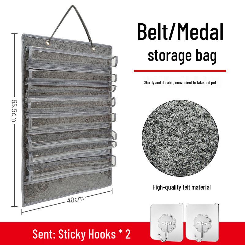 Filz Kampfsportgürtel & Medaillen Wanddisplay-Halterung - Staubdicht zum Aufhängen für 8-10 Taekwondo-Gürtel