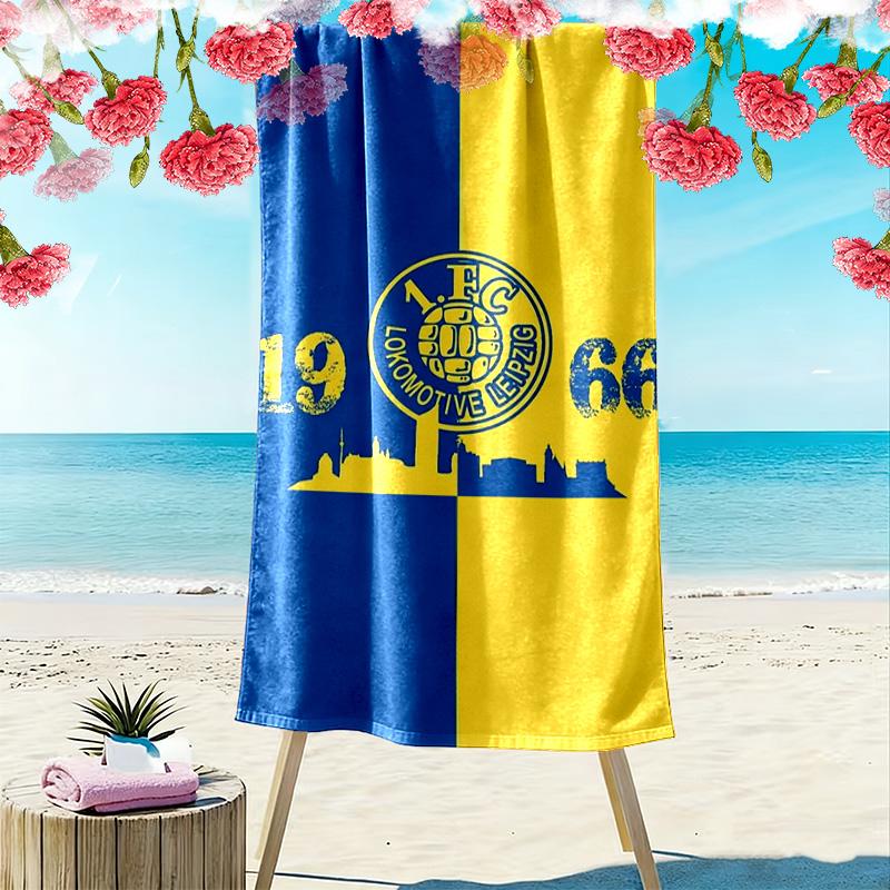 Lokomotive Leipzig Druck Strandtuch, Großes Weiches Schnelltrocknendes Handtuch für Strand Camping Schwimmen 70cmx140cm(27x55inch) blue