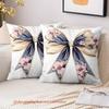 1 Pezzo Copricuscini Decorativi Bianchi con Fantasia Floreale e Fiocchi, Federa in Poliestere per Cuscino, Copricuscino Decorativo per Divano, Cuscino da Testiera