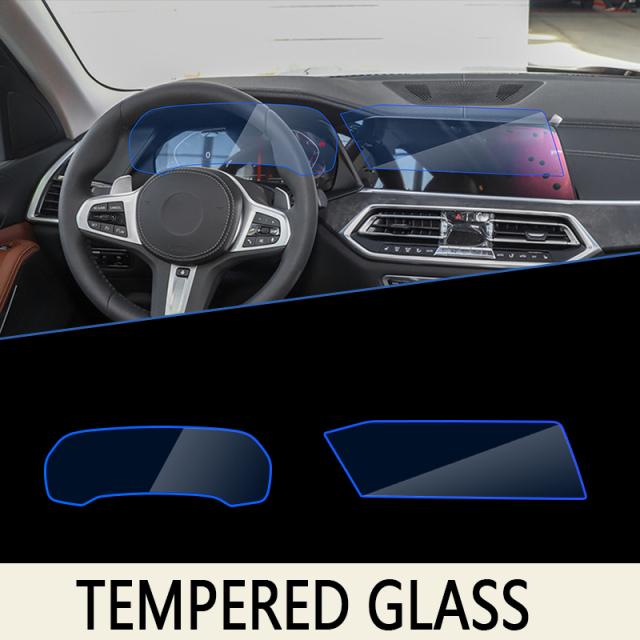 Car Navigation Trument Auto Rear Seat Display Film Touch Full Screen Protector Tempered Glass For BMW X5 MK4 G05 ~