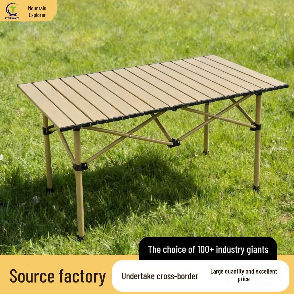 Portable Roll-Up Picnic & Camping Table: Folding Outdoor BBQ & Market Stall Table