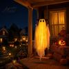 Flexibler Stoffgeist zur Dekoration Halloween Hängende Schaukel Dekoration mit Hexenhut, Gruselige Außen Dekoration Spukhaus Ornament Lichterkette