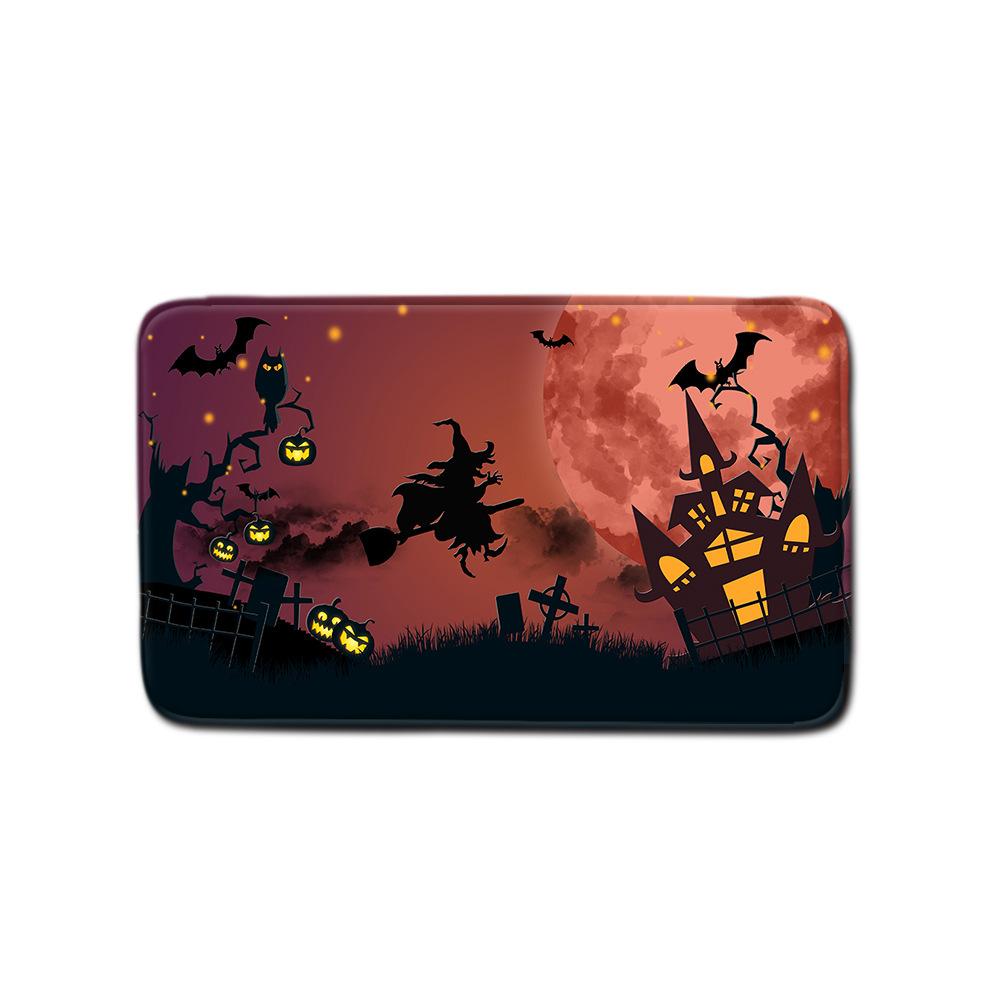 Halloween Shower Curtain Floor Mat Combination Four-Piece Set Bathroom Toilet Carpet Door Mat