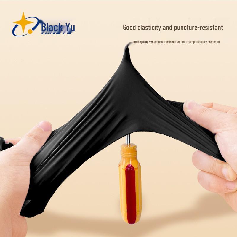 Blue/White/Black Nitrile Disposable Gloves - Tear-Resistant, Oil-Resistant, Waterproof, Non-Slip Hand Protection for Food Contact