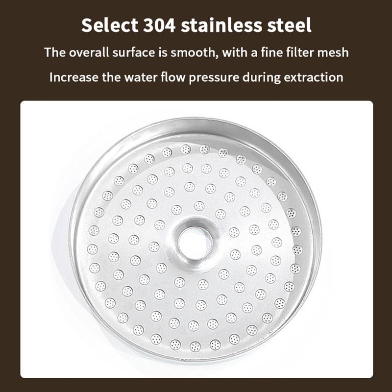 58mm Edelstahl Vier-Tassen-Pulverschale Kaffeemaschinen-Griff Filterkorb Wiederverwendbare Kaffeefilter