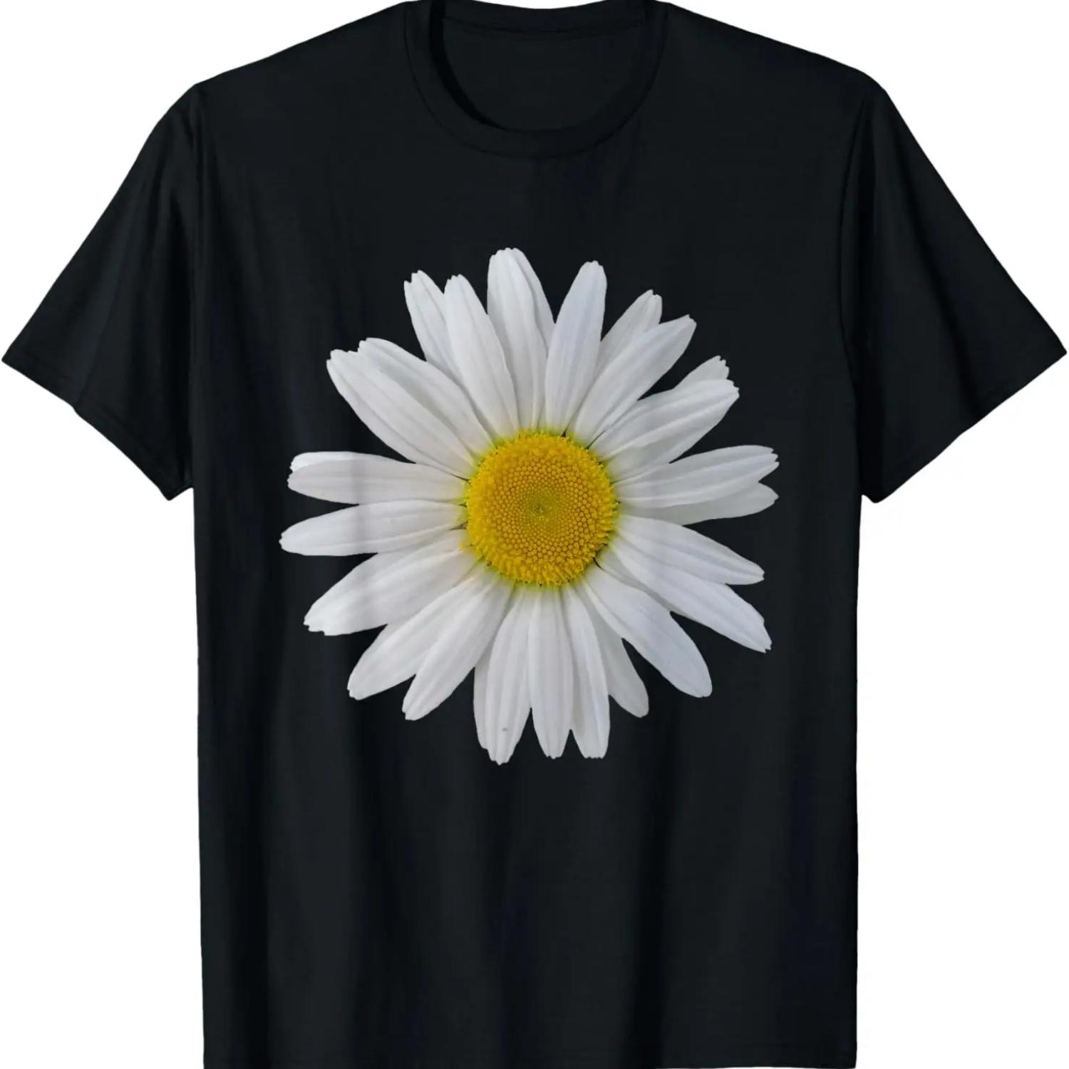white daisy flower, blooming daisy, blooms, flowery, daisies T-Shirt S чёрный