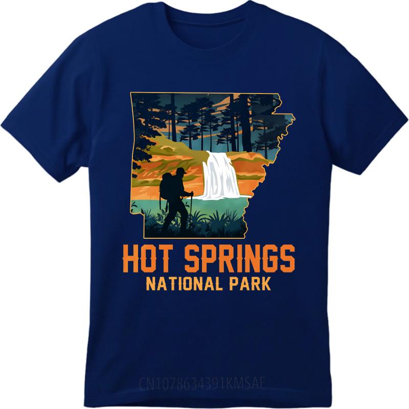 

Brand Summer For Her tshirt Hot Springs National Park Hiker Waterfall Landscape Short Sleeve Adult O Neck Tees Cotton Tshirt as the picture3779