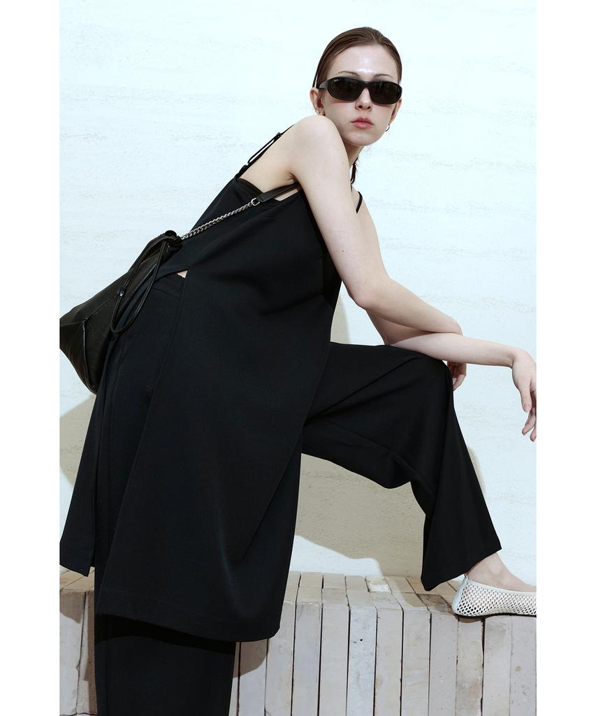 LOVENTINA Easy Elastic Waist Slacks_Navy