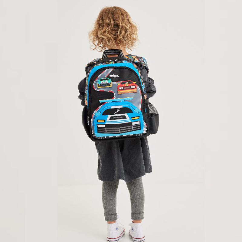 Smiggle Cartoon Backpack for Primary Students with Name Card & Trolley