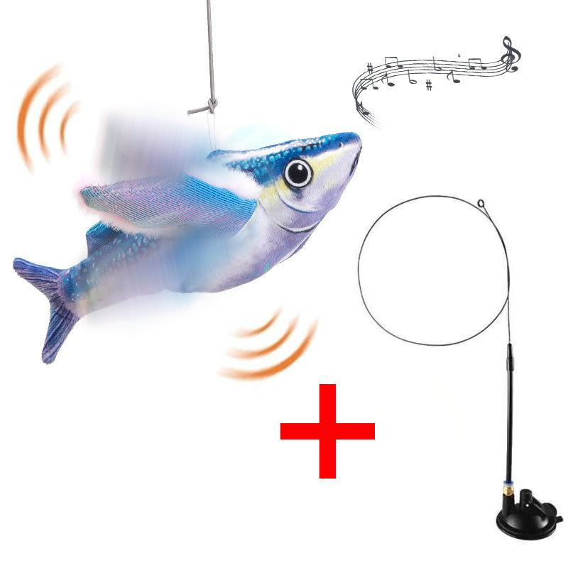Flying Fish Cat Toy Interactive Cat Toys Rechargeable Chirping Flapping Bird(no Flying) Can Add Catnip Touch Activated Plush Toy